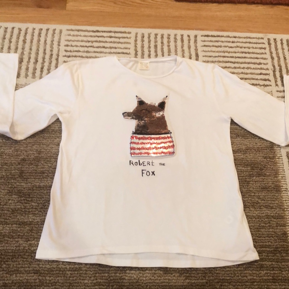 Zara Kids 13/14 white sequins l/s  shirt